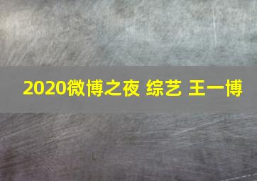 2020微博之夜 综艺 王一博